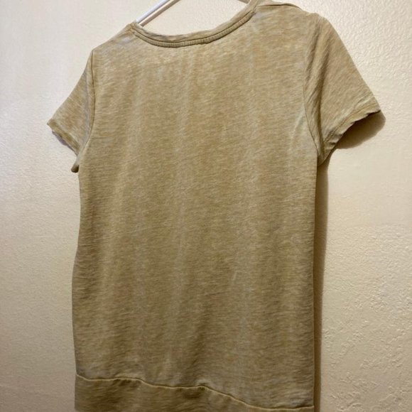 Jane and Delancey Women's Pale Yellow Short Sleeve Knot Front T-Shirt Size Med - Picture 2 of 5